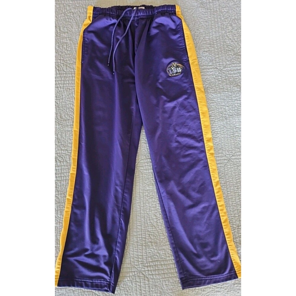Vintage Red Oak Men's LSU Tigers Mascot Logo Polyester Sweat Pants Purple Large